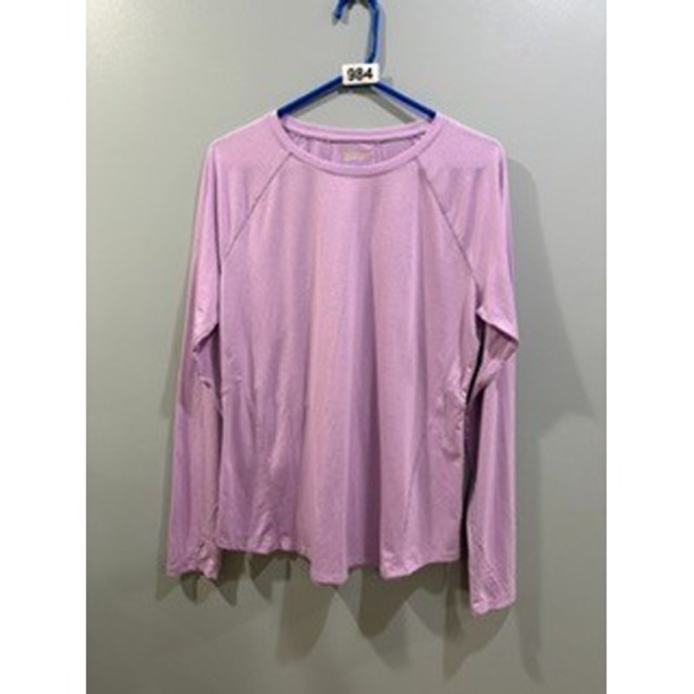 Tek Gear Essential Gear Womens Long Sleeve Performance Top Lavender Purple Large